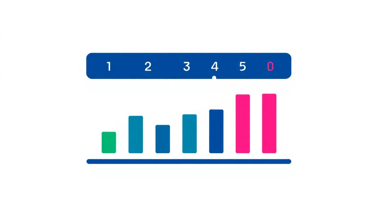Schéma d'une cadence d'appels de prospection téléphonique en six tentatives, représentée en barres croissantes